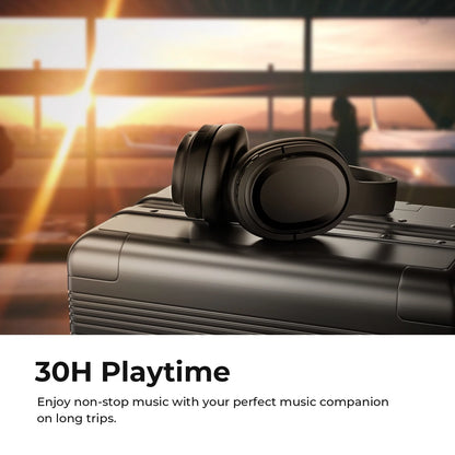 SE7 Active Noise Cancelling Headphones Wireless Bluetooth Headphones over Ear with Mic/Aptx, Comfortable Protein Earpads 30H Playtime, Foldable Headphones for Travel/Work - Dark Green